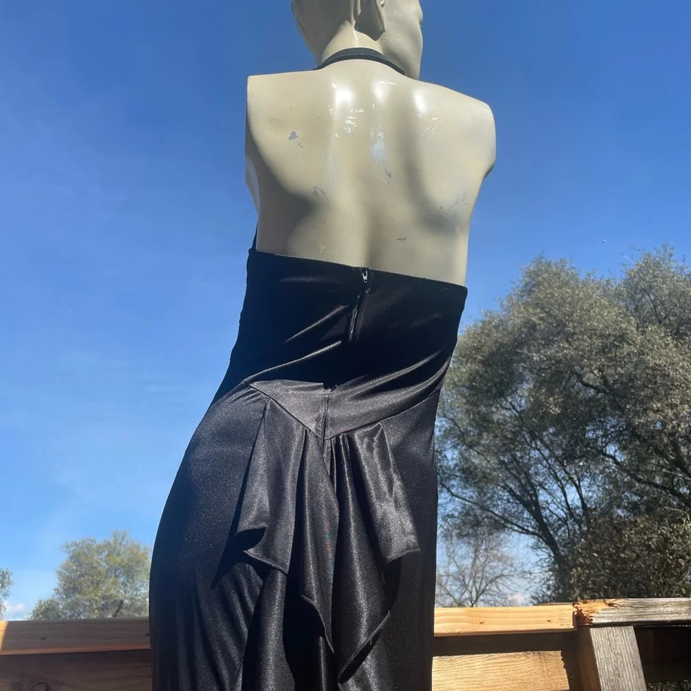 Vintage Y2K Elegant Black Halter Josh and Jazz Evening Gown - Picture 7 of 9